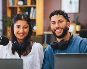 Small business owner analyzing investment trends with digital charts